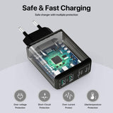 Darrahopens Electronics > Battery Chargers & Power > Power Banks & Chargers USB C Charger, 40W Fast Charger with Multiple Outlets, Compatible with Samsung and Xiaomi, USB Charging Plug Adapter