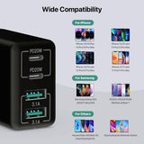 Darrahopens Electronics > Battery Chargers & Power > Power Banks & Chargers USB C Charger, 40W Fast Charger with Multiple Outlets, Compatible with Samsung and Xiaomi, USB Charging Plug Adapter