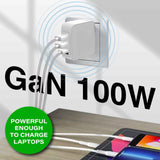 Darrahopens Electronics > Battery Chargers & Power > Powerboards & Adapters Laser 100W GaN USB-C and USB-A Wall Charger
