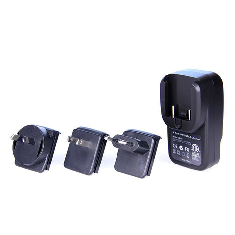 Darrahopens Electronics > Battery Chargers & Power > Powerboards & Adapters Laser 4-Port USB Travel Charger with Global Adapters