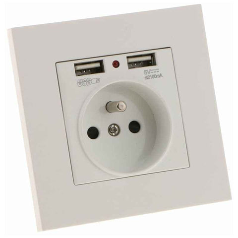 Darrahopens Electronics > Battery Chargers & Power > Powerboards & Adapters Sharplace Wall Socket, Wall Socket, Dual Usb 5V/2100Ma, 2 Port Usb Socket Convenient And Easy To Manage