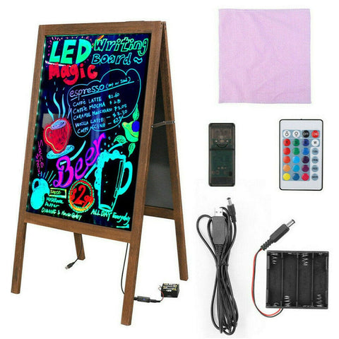 Darrahopens Electronics > Battery Chargers & Power > Powerboards & Adapters Vintage Neon LED Message Writing Board Stand Pavement Sign Illuminated Erasable