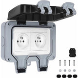 Darrahopens Electronics > Battery Chargers & Power > Powerboards & Adapters Waterproof Socket Double Outdoor Electrical Socket Ip66 Waterproof Wall Socket 16A