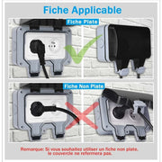 Darrahopens Electronics > Battery Chargers & Power > Powerboards & Adapters Waterproof Socket Double Outdoor Power Socket IP66 Waterproof Wall Socket 16A