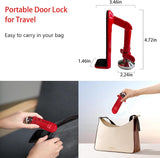 Darrahopens Electronics > Business & Home Security > Electronic Door Locks Heavy Duty Portable Door Lock for Travel, Adjustable Door Stopper for Home Security, No Drill Anti-Theft Door Jammer for Women, Kids, Solo Living (Red)