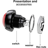 Darrahopens Electronics > Business & Home Security > Intercoms & Doorbells 12mm Waterproof Momentary Push Button Switch SPST ON/OFF 12pcs 3A/3V-5V-9V-12V-24V-230VAC Round for Car Horn PC Table Lamp Home Doorbell