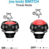 Darrahopens Electronics > Business & Home Security > Intercoms & Doorbells 12mm Waterproof Momentary Push Button Switch SPST ON/OFF 12pcs 3A/3V-5V-9V-12V-24V-230VAC Round for Car Horn PC Table Lamp Home Doorbell