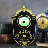 Darrahopens Electronics > Business & Home Security > Intercoms & Doorbells 2-Piece Black Halloween Animated Eyeball Doorbell - Spooky Light-Up Prop with Scary Sounds for Party & Door Decoration