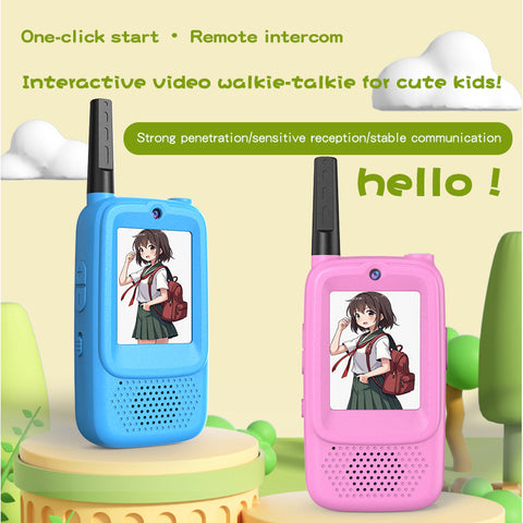 Darrahopens Electronics > Business & Home Security > Intercoms & Doorbells Kids Video Walkie Talkie 2-Pack with 2-inch Screen - Long Range, Clear Sound & Voice Changer for Outdoor Fun & Indoor Play