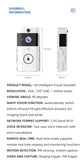 Darrahopens Electronics > Business & Home Security > Intercoms & Doorbells Transparent Rain Cover + Doorbell Combination HD Wireless Video Doorbell with Long-Lasting Battery