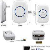 Darrahopens Electronics > Business & Home Security > Intercoms & Doorbells Wireless Doorbell Kit Home Call Button Remote Control White Waterproof Chime