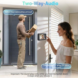 Darrahopens Electronics > Business & Home Security > Intercoms & Doorbells Wireless Doorbell with Camera - 1080P Image & 4.5 Inch Screen - No WiFi Required - Range Up to 120m - Night Vision