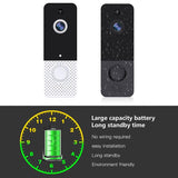 Darrahopens Electronics > Business & Home Security > Intercoms & Doorbells Wireless Wifi Video Doorbell With Night Vision And Ai Recognition - 720P