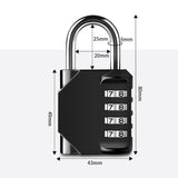 Darrahopens Electronics > Business & Home Security > Safes & Lock Boxes Combination-Lock 4 Digit Outdoor Waterproof Padlock,Gate,Locker,Hasp Number Lock - Black