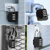 Darrahopens Electronics > Business & Home Security > Safes & Lock Boxes Combination-Lock 4 Digit Outdoor Waterproof Padlock,Gate,Locker,Hasp Number Lock - Black