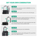 Darrahopens Electronics > Business & Home Security > Safes & Lock Boxes Combination-Lock 4 Digit Outdoor Waterproof Padlock,Gate,Locker,Hasp Number Lock - Black