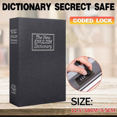 Darrahopens Electronics > Business & Home Security > Safes & Lock Boxes Dictionary Book Safe with Coded Lock Hidden Security Box for Money and Valuables