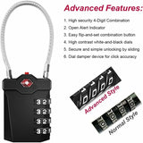 Darrahopens Electronics > Business & Home Security > Safes & Lock Boxes Luggage Lock, TSA 4-Digit Combination Lock for Suitcase with Opening Alarm, Code Lock Gym Cable Lock (1 Piece, Black)