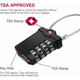 Darrahopens Electronics > Business & Home Security > Safes & Lock Boxes Luggage Lock, TSA 4-Digit Combination Lock for Suitcase with Opening Alarm, Code Lock Gym Cable Lock (1 Piece, Black)