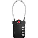 Darrahopens Electronics > Business & Home Security > Safes & Lock Boxes Luggage Lock, TSA 4-Digit Combination Lock for Suitcase with Opening Alarm, Code Lock Gym Cable Lock (1 Piece, Black)
