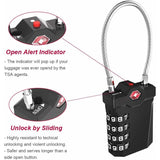 Darrahopens Electronics > Business & Home Security > Safes & Lock Boxes Luggage Lock, TSA 4-Digit Combination Lock for Suitcase with Opening Alarm, Code Lock Gym Cable Lock (1 Piece, Black)