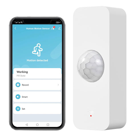 Darrahopens Electronics > Business & Home Security > Safes & Lock Boxes Smart WiFi Motion Sensor with App Alerts – 128° Detection, 6m Range, No Hub Required, Voice Control & Automation (White)