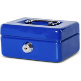 Darrahopens Electronics > Business & Home Security > Safes & Lock Boxes Steel Money Box Lockable And Portable 12.5X9.5X6Cm With Coin Slot Suitable As Piggy Bank, Small Safe, Cash Drawer Blue