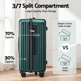 Darrahopens Electronics > Business & Home Security > Safes & Lock Boxes Wanderlite 28" Trunk Luggage Suitcase Travel 5 Wheels Type-C Port TSA Green