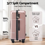Darrahopens Electronics > Business & Home Security > Safes & Lock Boxes Wanderlite 28" Trunk Luggage Suitcase Travel 5 Wheels Type-C Port TSA Rose Gold