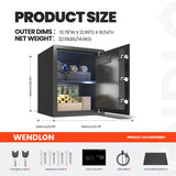 Darrahopens Electronics > Business & Home Security > Safes & Lock Boxes Wendlon Touch Screen Safe Box with Silent Mode, Backlit Keypad, LED Light, Anti-Rust & Anti-Theft, Home/Office, 1.69 Cubic Feet, 33×42×35 cm, Black