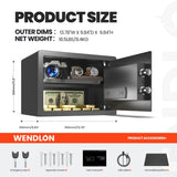 Darrahopens Electronics > Business & Home Security > Safes & Lock Boxes Wendlon Touch Screen Safe Box with Silent Mode, Backlit Keypad, LED Light, Anti-Rust & Anti-Theft, Home/Office, 25×35×25 cm, Black