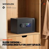 Darrahopens Electronics > Business & Home Security > Safes & Lock Boxes Wendlon Touch Screen Safe Box with Silent Mode, Backlit Keypad, LED Light, Anti-Rust & Anti-Theft, Home/Office, 25×35×25 cm, Black