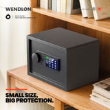 Darrahopens Electronics > Business & Home Security > Safes & Lock Boxes Wendlon Touch Screen Safe Box with Silent Mode, Backlit Keypad, LED Light, Anti-Rust & Anti-Theft, Home/Office, 25×35×25 cm, Black