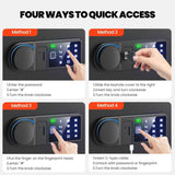 Wendlon Touch Screen Safe Box with Silent Mode, Backlit Keypad, LED Light, Anti-Rust & Anti-Theft, Home/Office, 25×35×25 cm, Black
