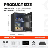 Darrahopens Electronics > Business & Home Security > Safes & Lock Boxes Wendlon White Touch Screen Safe Box with Electronic password, Backlit Keypad, LED Light, Anti-Rust & Anti-Theft, Home/Office, 2.04 Cubic Feet,33×35×50 cm