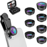 Darrahopens Electronics > Business & Home Security > Security Cameras & Accessories 15-in-1 kit with multiple special effects functions, compatible with iPhone and Android smartphones. Includes: 198 fisheye, 0.63x wide angle, 15x macro, 2x telephoto, CPL polarizer, kaleidoscope lens, star filter, mist filter, radial filter, split zone fi