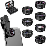 Darrahopens Electronics > Business & Home Security > Security Cameras & Accessories 15-in-1 kit with multiple special effects functions, compatible with iPhone and Android smartphones. Includes: 198 fisheye, 0.63x wide angle, 15x macro, 2x telephoto, CPL polarizer, kaleidoscope lens, star filter, mist filter, radial filter, split zone fi