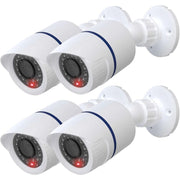 Darrahopens Electronics > Business & Home Security > Security Cameras & Accessories Dummy Dome Camera Simulated Fake Cctv Security Indoor Outdoor With LED Light, Security Alert Warning Sticker, 4 Pack,