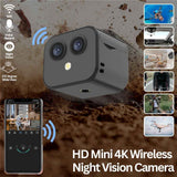 Darrahopens Electronics > Business & Home Security > Security Cameras & Accessories HD Mini 4K Wireless Camera WiFi Dual Lens Night Vision Magnetic Security