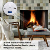 Smoke and Carbon Monoxide Detector Alarm, CO Sensor with LCD Display and Memory Function, Battery Operated