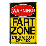 Darrahopens Electronics > Business & Home Security > Security Cameras & Accessories Vintage Fart Zone Warning Sign Funny Metal Sign Bathroom Kitchen Office - Humorous Gift
