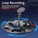Darrahopens Electronics > Business & Home Security > Security Cameras & Accessories Wireless Dashcam Front and Rear Camera System, Rechargeable 360 1080P Dash Cam No Wires, 4-Channel Full Coverage App Control Dash Cam with Adjustable Lenses and Night Vision In Australia - Darrahopens