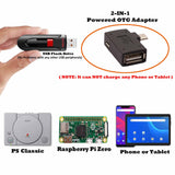 Darrahopens Electronics > Computer Accessories 2-in-1 Powered Micro USB OTG Adapter Left Angled PlayStaion Classic Chromecast Android Phone Tablet