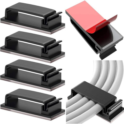 Darrahopens Electronics > Computer Accessories > Cable Management 10 pcs Self-Adhesive Cable Management Holder Durable Clips For Tv Pc Laptop Ethernet Cable Home Office (Black)