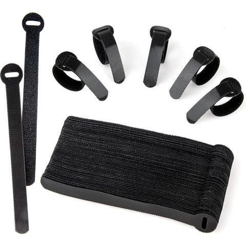 Darrahopens Electronics > Computer Accessories > Cable Management 60 Pack Black Reusable Cable Ties Adjustable Hook And Loop Cable Management For Pc Cable Organizer Tv Office