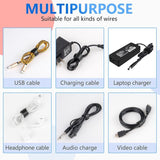 Darrahopens Electronics > Computer Accessories > Cable Management 60 Pack Black Reusable Cable Ties Adjustable Hook And Loop Cable Management For Pc Cable Organizer Tv Office