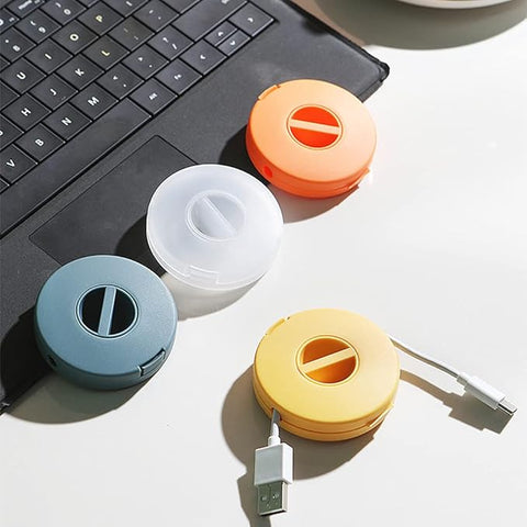 Darrahopens Electronics > Computer Accessories > Cable Management USB Cable Organizer Holder Set of 4 Retractable Compact Versatile
