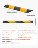 Darrahopens Electronics > Computer Accessories > Cable Management VEVOR 1000MM Rubber Speed Bump, 2 Pack, 2 Channel Heavy Duty Traffic Speed Hump, 9,979 kg/Axle Load Capacity, Cable Protector Ramp with Expansion Screws, for Asphalt Concrete Gravel Driveway and Road