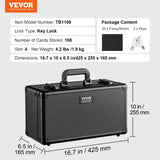 Darrahopens Electronics > Computer Accessories > Cable Management VEVOR Graded Card Storage Box, 4 Slots, Graded Sports Cards Holder Carrying Case with Key Lock Foam Dividers, for 108 PSA Graded Cards 76 BGS Cards 84 SGC Cards 388 Top Loaders or 999+ Loose Cards