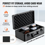 Darrahopens Electronics > Computer Accessories > Cable Management VEVOR Graded Card Storage Box, 4 Slots, Graded Sports Cards Holder Carrying Case with Key Lock Foam Dividers, for 108 PSA Graded Cards 76 BGS Cards 84 SGC Cards 388 Top Loaders or 999+ Loose Cards